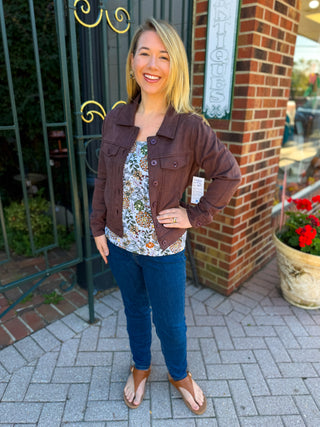 Tango Mango Chocolate Faux Suede Jacket