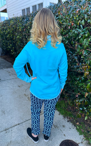 Lulu B Clear Turquoise Short Reversible Jacket