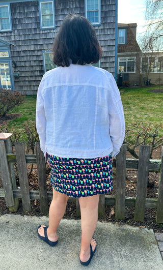 Lulu B Multicolor Cocktails Zip Skort