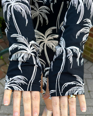 Beachtime by Lulu B The Sun Dress Black and Stone Palms