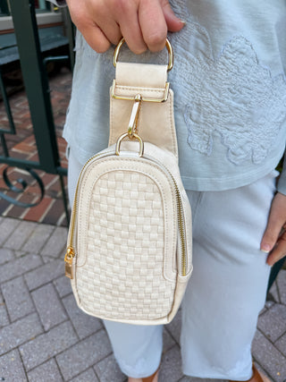 Waverly Woven Sling Bag Cream
