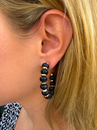 Chunky Black Hoop Earrings