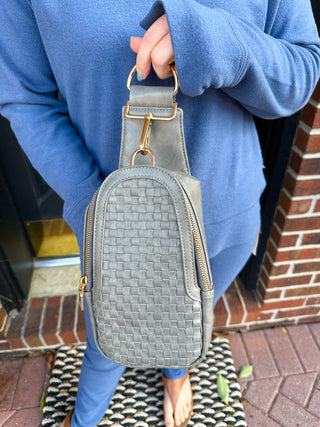 Waverly Woven Sling Bag Gray
