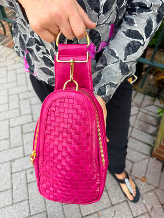Waverly Woven Sling Bag Pink