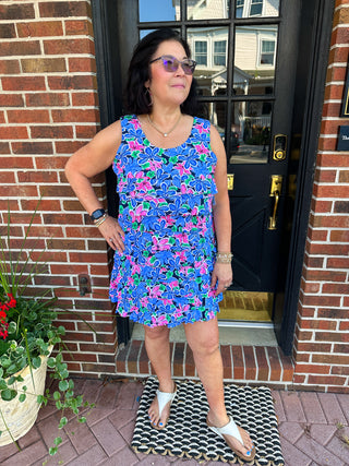 Beachtime by Lulu B Multi Floral Cha Cha Dress