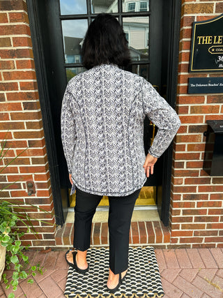 Lulu B Black Chevron Full Zip Up Jacket