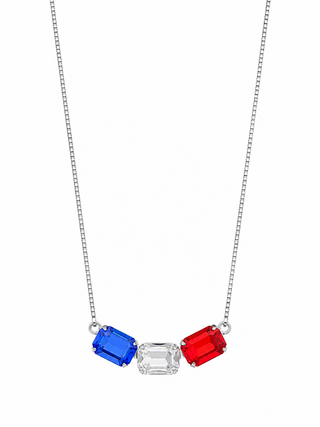 Sorrelli Stars and Stripes Octavia Triple Tennis Necklace