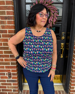 Lulu B Multicolor Cocktails Basic Tank