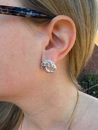 Silver Knot Stud Earring