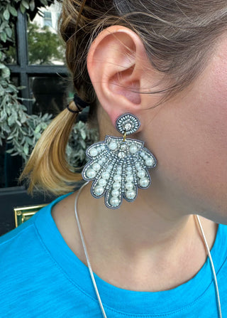 Grey Shell Earrings