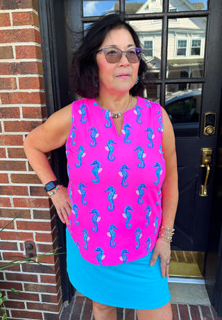 Lulu B Clearwater Turquoise Tahiti Zip Skort