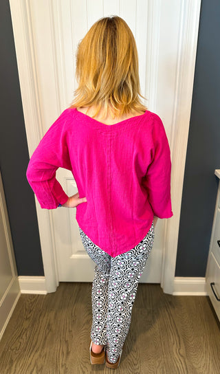 Oh My Gauze Lynn Blouse Fuchsia