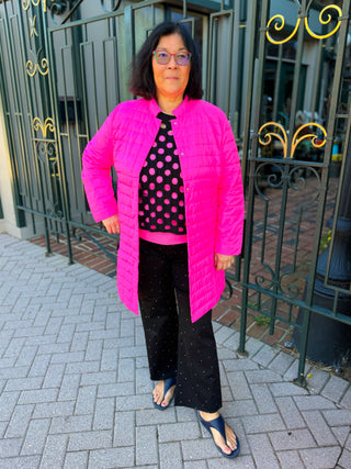 Lulu B Down Puffer Jacket Bright Hot Pink