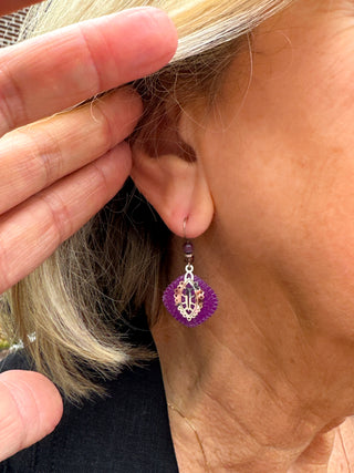 Adajio Purple Glitter Earrings