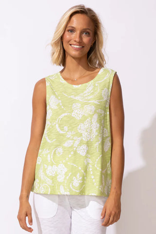 Escape by Habitat Women's Cotton Tank Kiwi Scroll