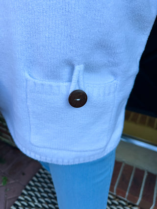 Lulu B Chenille White Embroidered Turtle Sweater