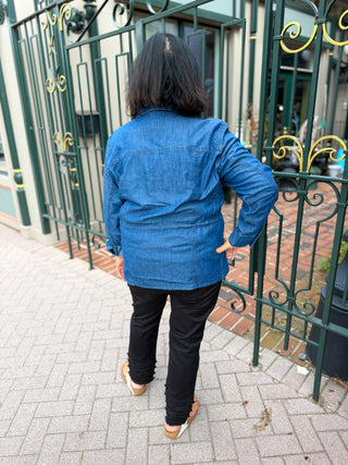 Everyday Chambray Drawstring Jacket