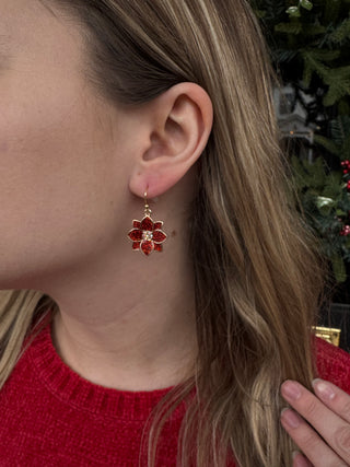 Poinsettia Dangle Earrings