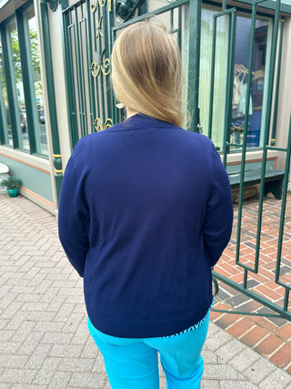 Lulu B Navy Cardigan Sweater