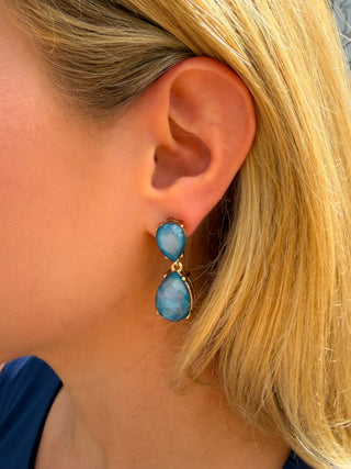 Slate Blue Crystal Earrings