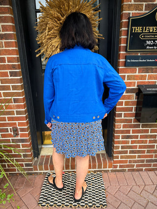 Lulu B Blue Geometric Cha Cha Dress