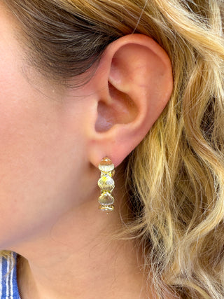 Gold Shell Hoop Earrings