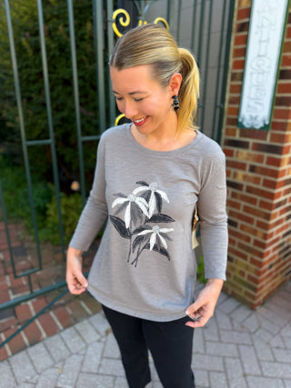 Escape by Habitat Fog Destination Floral High Low Cotton Tee