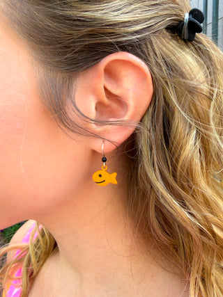 Orange Fish Earrings