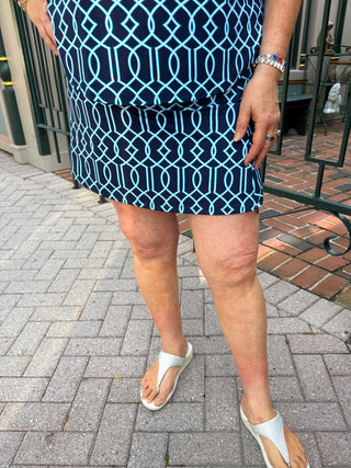 Lulu B Coastal Lattice Zip Skort