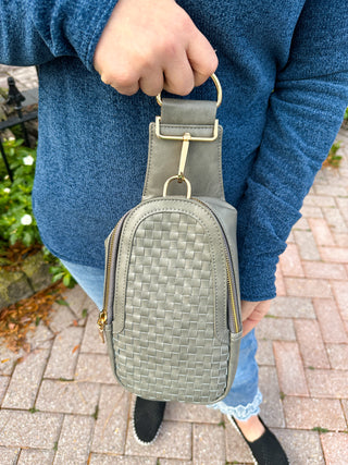 Waverly Woven Sling Bag Gray