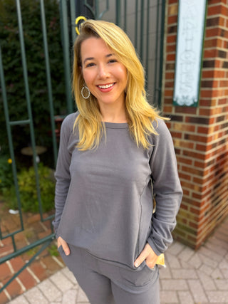 Escape by Habitat Volcano Cozy Knit Raglan Scoop Neck Top