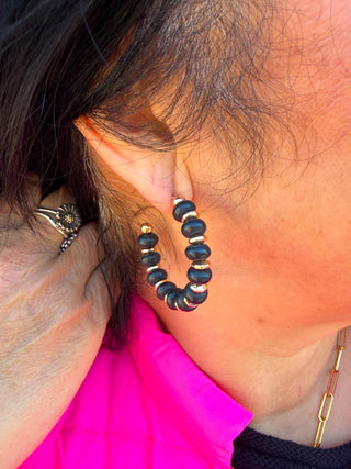 Chunky Black Hoop Earrings