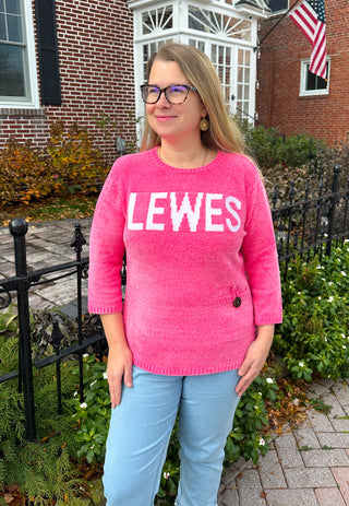 Lulu B Bright Hot Pink Lewes Chenille Sweater