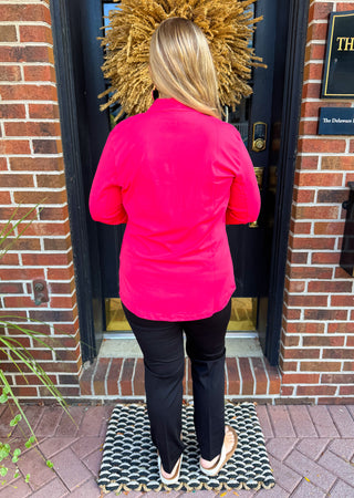 Lulu B Coral Quarter Zip Pullover