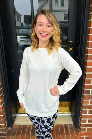 Lulu B Cream Cashmere Feel Sweater