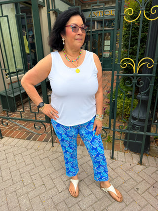 Lulu B Blue Coral Secret Pocket Capri Leggings