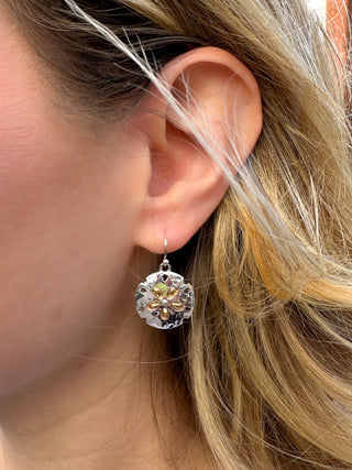 Two Tone Sand Dollar Earrings