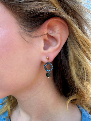 Light Blue Drop Beaded Earrings