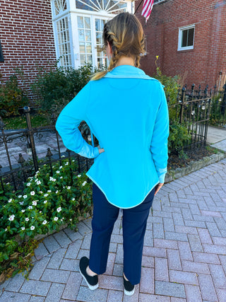 Lulu B Clear Turquoise Short Reversible Jacket