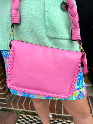 Judith Vegan Whipstitch Shoulder Bag - Bubblegum