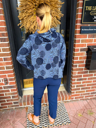 Olivia by Habitat Dot Jacquard Cowl Neck Top Navy