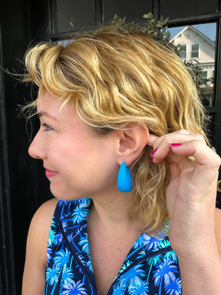 Blue Chunky Hoop Earrings