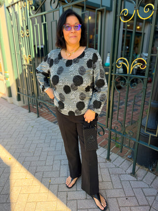 Olivia by Habitat Dot Jacquard Scoop Neck Top Ivory