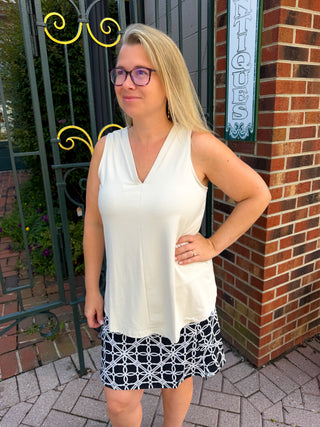 Lulu B Stone UPF 50+ A-Line V-Neck Tank