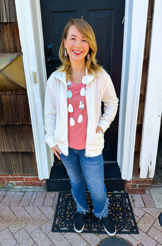 Escape by Habitat Rose Cotton V-Neck Tee