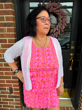 Lulu B Cha Cha Pink and Orange Chevron Tank