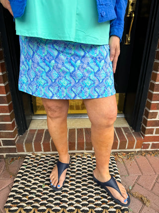 Lulu B Blue Snake Zip Skort