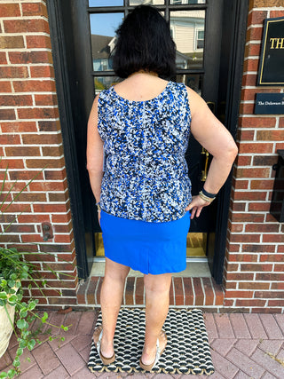 Lulu B Navy and Sand Vine Basic Tank