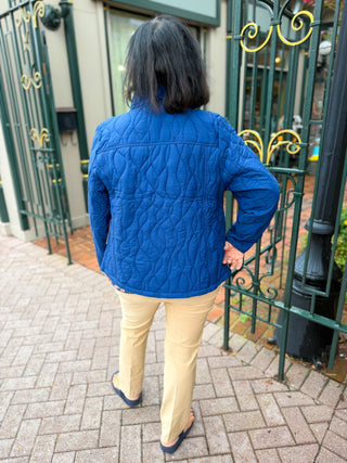Escape by Habitat Medium Wash Wave Quilted Stand Collar Jacket