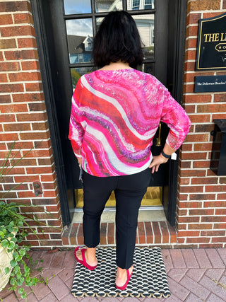 Magenta Marble Italian Sweater